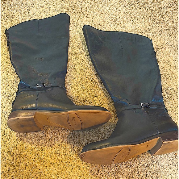 Franco Sarto Leather Wide Calf Boots. Black Knee High Woman’s Size 8.5 - Picture 2 of 14